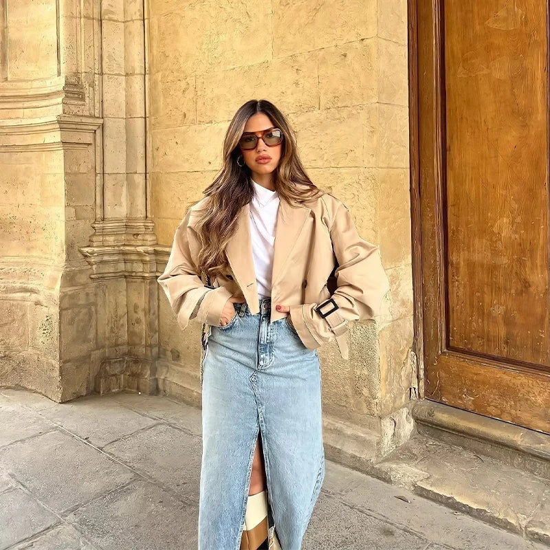Audrey™ Kort trenchcoat