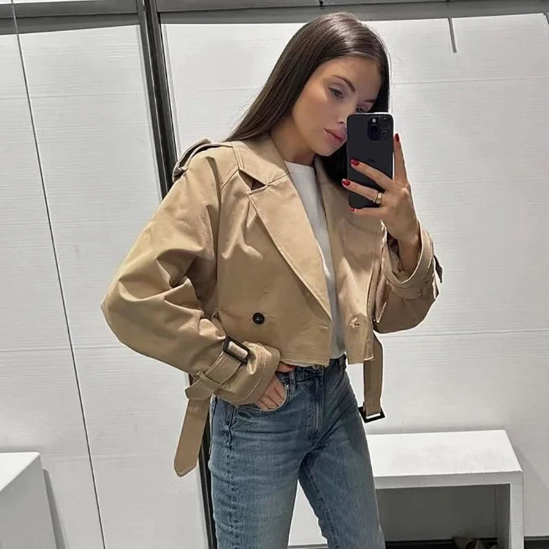 Audrey™ Kort trenchcoat
